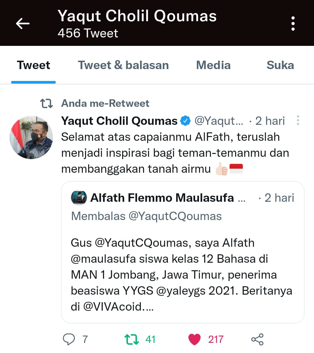 Penerima Beasiswa Yale Young Global Scholars (YYGS)