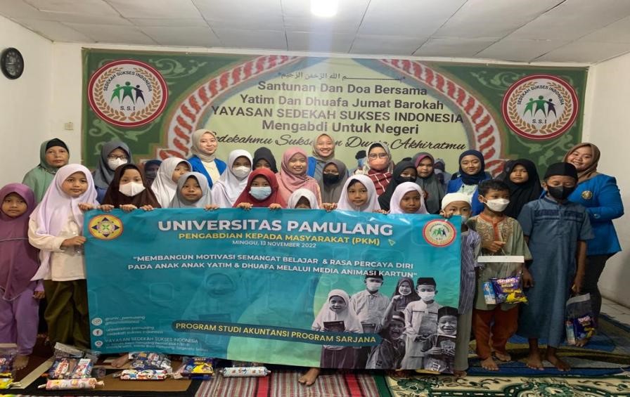 Mahasiswa Unpam Lakukan Pengabdian Masyarakat di Yayasan Sedekah Sukses Indonesia