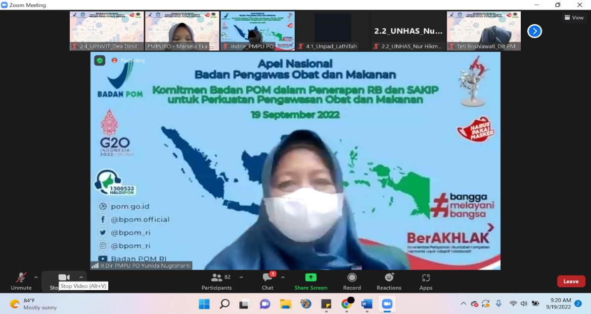 Pelatihan Penyuluh Keamanan Pangan secara Daring