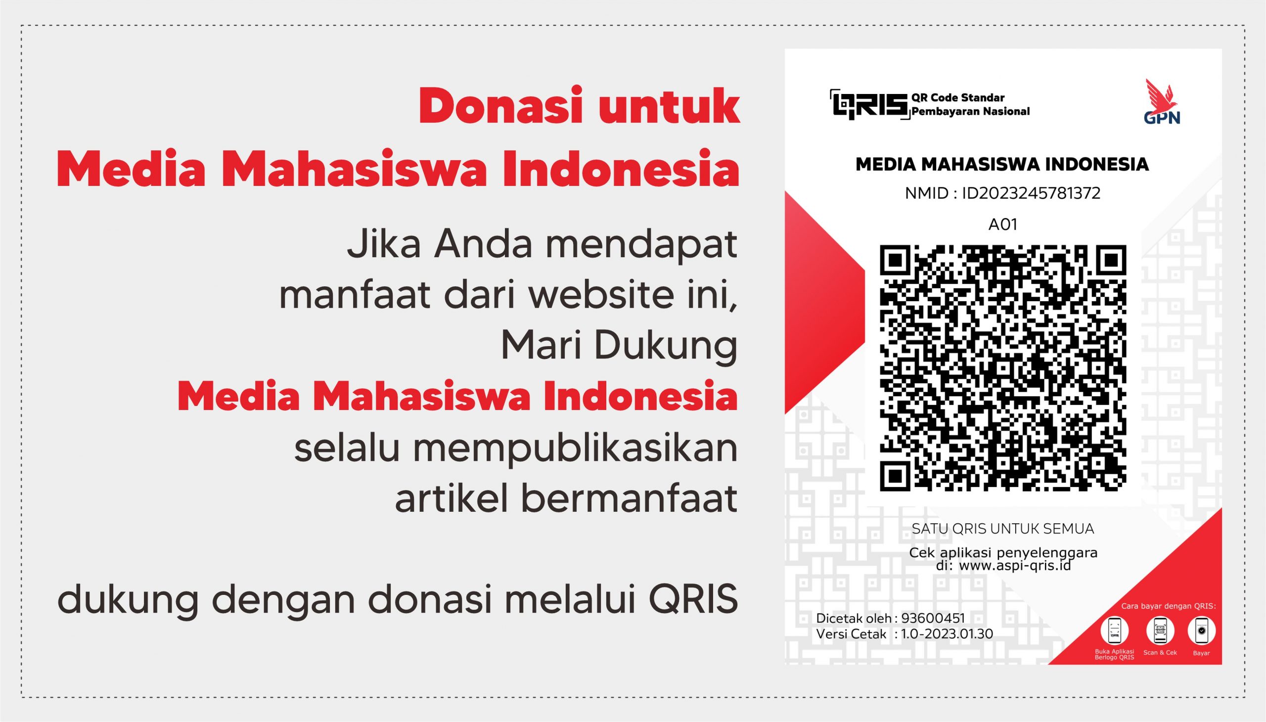 Donasi untuk Media Mahasiswa Indonesia