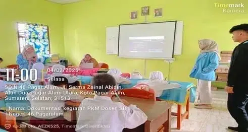 Mahasiswa PKM-KKN UIN Raden Fatah Palembang Melakukan Pembelajaran Berbasis Digital Menggunakan Aplikasi Quizizz sebagai Media Pembelajaran Siswa Kelas IV SDN 46 Pagar Alam