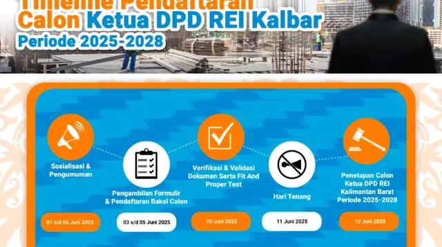 Persyaratan dan Tahapan Seleksi Ketua DPD REI Kalbar 2025–2028.
