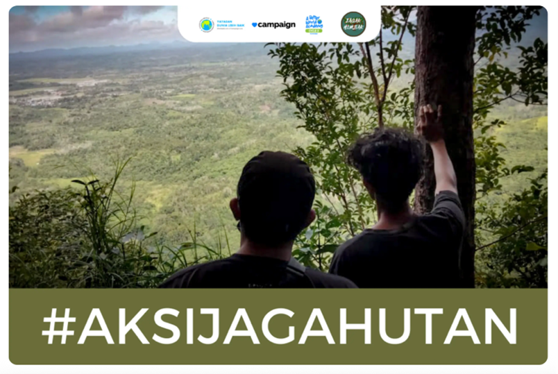 Pelaksanaan dan penyebaran kampanye melalui tagar #AKSIJAGAHUTAN