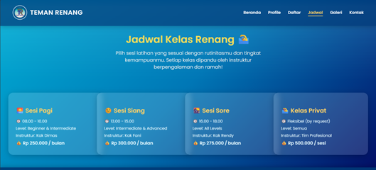 SISTEM INFORMASI PENDAFTARAN DAN PROFILE KELAS RENANG BERBASIS WEB PADA TEMAN RENANG