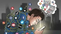 Ilustrasi misinformasi kesehatan di media sosial yang memengaruhi penggunanya Ilustrasi misinformasi kesehatan di media sosial yang memengaruhi penggunanya