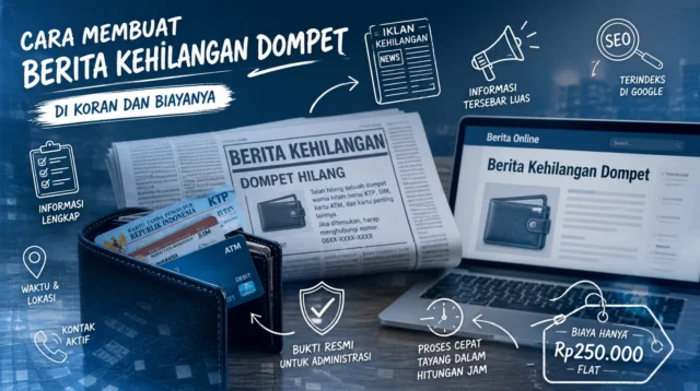 cara membuat berita kehilangan dompet