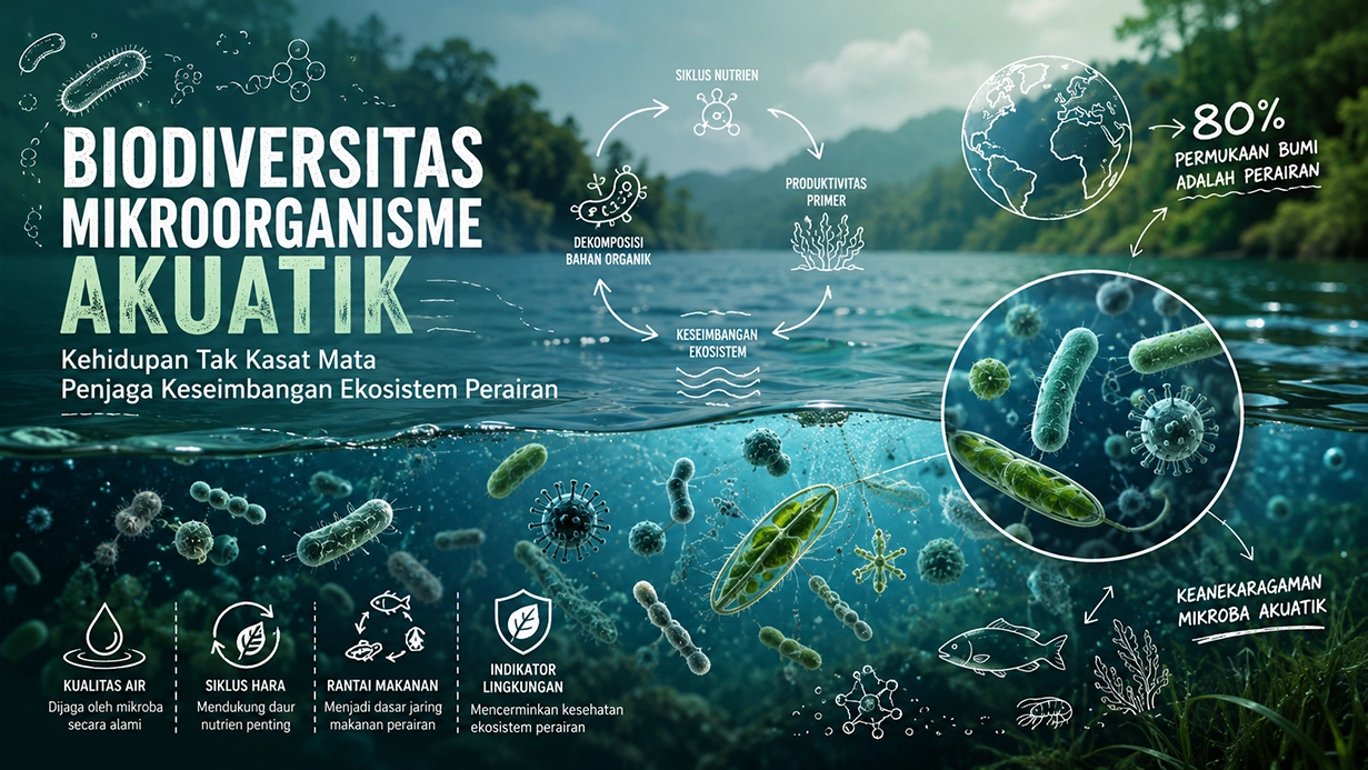 Biodiversitas Mikroorganisme Akuatik mendukung keseimbangan dan keberlanjutan ekosistem perairan