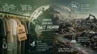 dampak-fast-fashion-ekologi Ilustrasi dampak fast fashion terhadap limbah tekstil dan pencemaran lingkungan