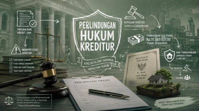 Perlindungan kreditur dalam sengketa perjanjian kredit akibat wanprestasi debitur