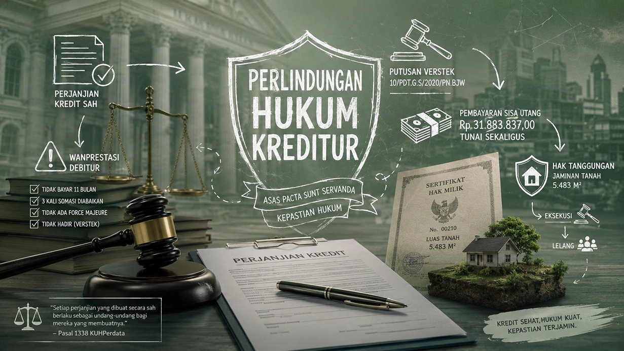 Perlindungan kreditur dalam sengketa perjanjian kredit akibat wanprestasi debitur