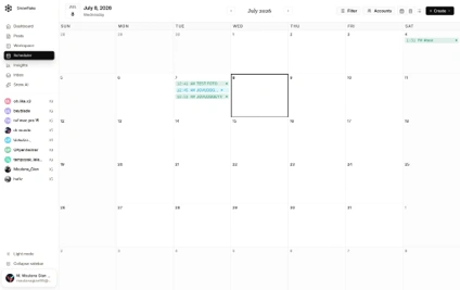 Gambar 5. Tampilan fitur penjadwalan konten berbasis kalender. 1