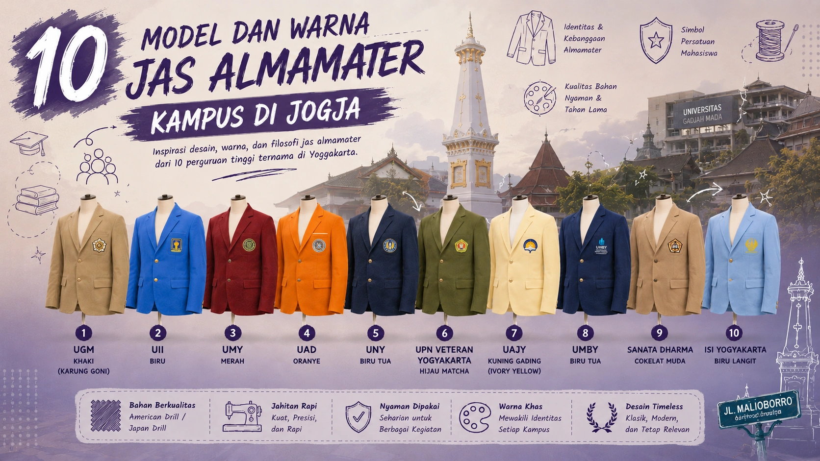 Model dan Warna Jas Almamater Kampus di Jogja