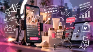 Live Shopping Kosmetik Ungu-Pink