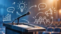 Panggung Komunikasi dengan Podium dan Doodle copy