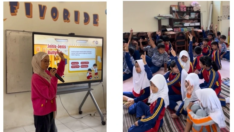 Gambar 2. Penyampaian Materi Utama dan Permainan Interaktif kepada Siswa(Sumber: PDD KKN-M 31637 UNY 2026)